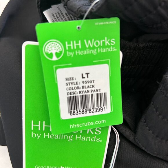 NWT Healing Hands Scrub Pants Black Ryan Straight Leg 9590T Medical - Picture 9 of 9